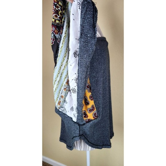 Free People We The Free Grey Blossom Waffle Knit Thermal Top Boho Hippi Size S - Picture 3 of 12